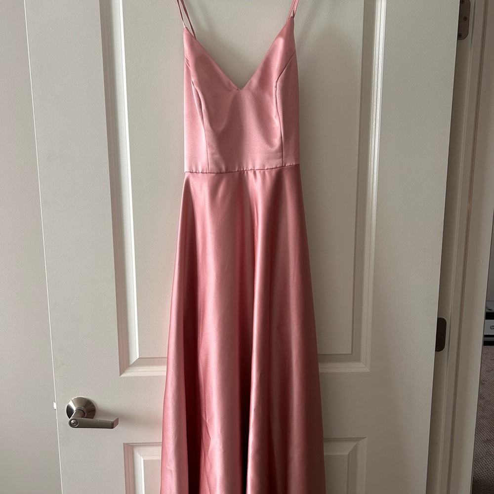 Elegant Pink Satin Dress